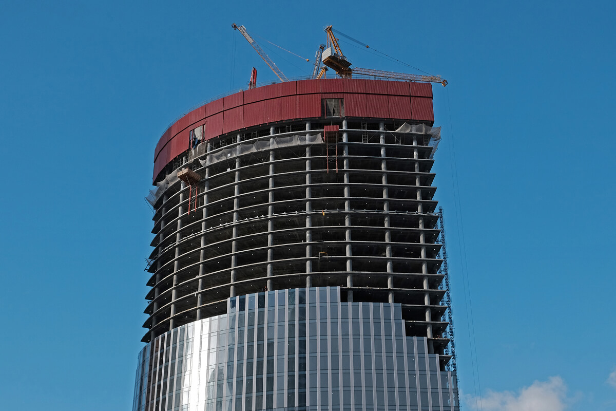 nominated modern building with shiny glass facade QF4RRCX